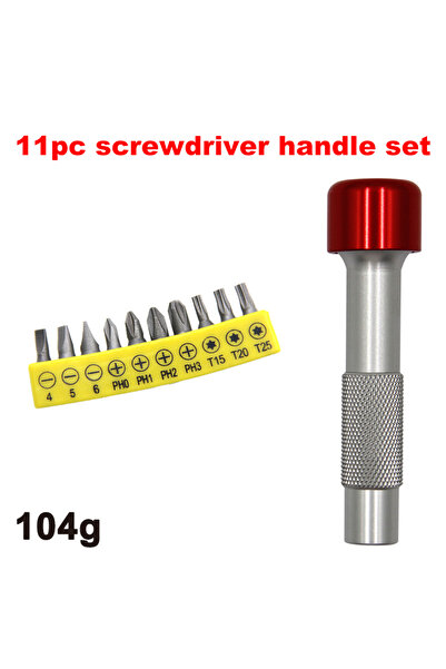 Choice مجموعة مفكات براغي من 11 قطعة من الألومنيوم الأحمر المقوى بمقبض مفك بر...