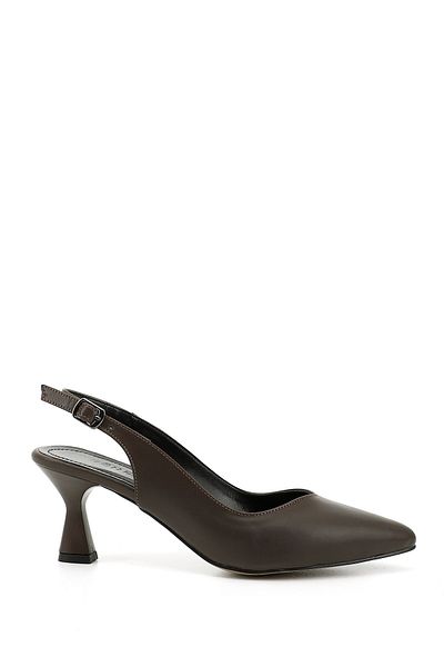 GÖNDERİ(R) Women / Girls Brown Pointed Toe Goblet Heel Open Back Shoes