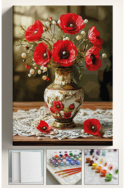 Corvo Sayılarla Boyama Seti Numaralı Tuval Fırça Boya Dahil Kasnaklı Set 40x5...