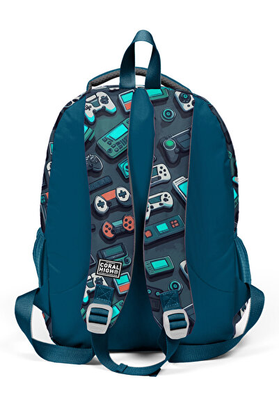 Coral High Nefti Gamer Desenli Üç Bölmeli Okul Sırt Çantası 14423