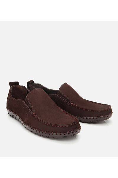 Hotiç Men's Leather Brown Casual Shoes