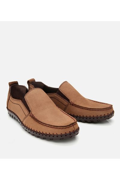 Hotiç Men's Leather Beige Casual Shoes