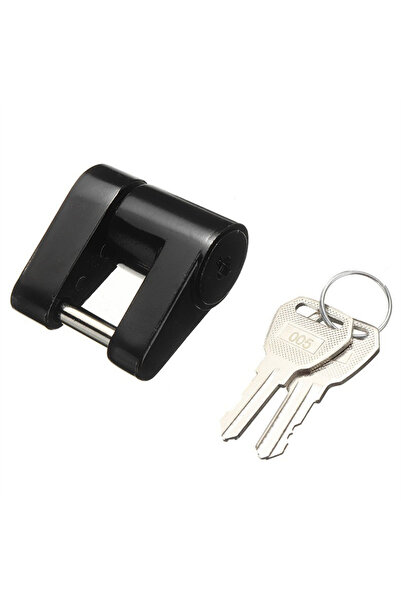 Choice Black 1pc Zinc Alloy 1/4" Trailer Hitch Coupler Lock Anti-theft Locking Hauling Security Towing Tow