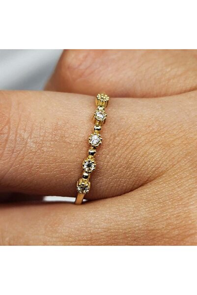 FasekGold Beş Taş 0,45ct Pırlanta Montörü Evlilik Alyansı-pırlanta(SİGNİTY TAŞLI)alyans-hediye Gümüş Yüzük