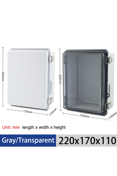 Choice6 غطاء شفاف مقاوم للماء IP67 مقاس 220 × 170 × 110 صندوق توصيل بلاستيك A...