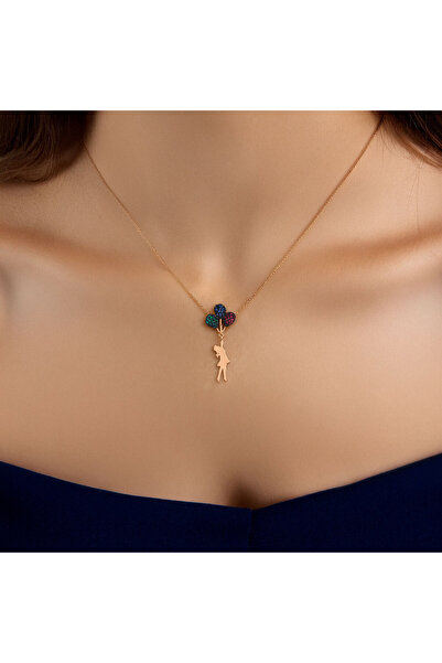 İNDİGO TAKI Renkli Balonlu Kız Gümüş Kolye