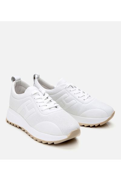 Hotiç Pantofi sport de damă albi din piele naturală