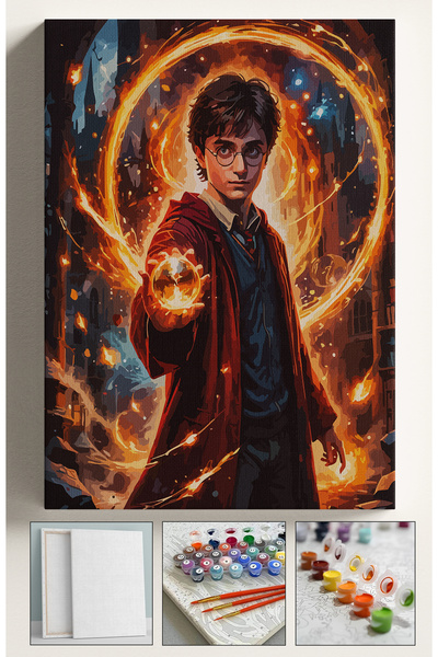 Corvo Sayılarla Boyama Seti Numaralı Tuval Fırça Boya Dahil Kasnaklı Set 40x5...