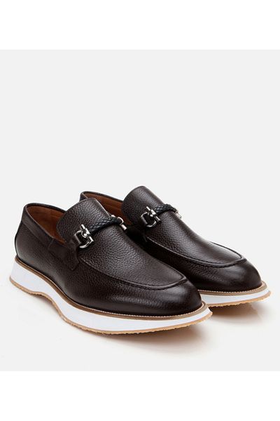 Hotiç Loafer clasic cu talpă sport maro din piele pentru bărbați