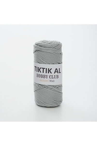 TıkTık AL Açık Gri Makrome Polyester Hobi Ipi Gri 100gr