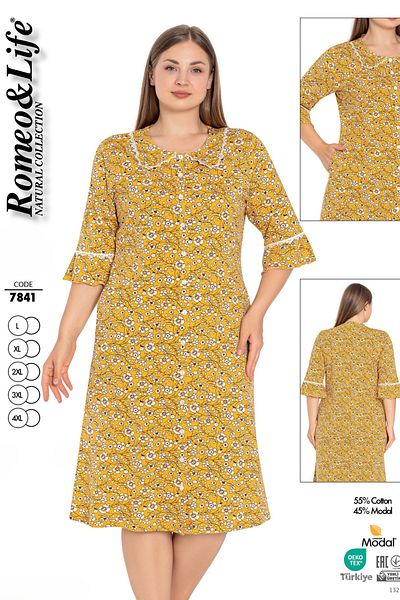 ROMEO LİFE Rochie florală de mărime mare pentru femei 7841