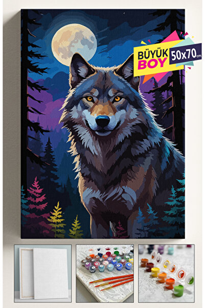 Corvo Sayılarla Boyama Seti Numaralı Tuval Fırça Boya Dahil Kasnaklı Set 50x7...