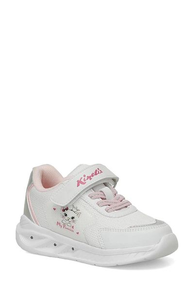 Kinetix Elio White-Silver Girl's Lighted Sports Shoes