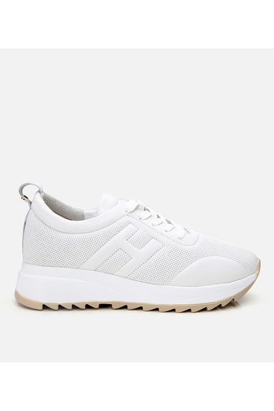 Hotiç Pantofi sport de damă albi din piele naturală
