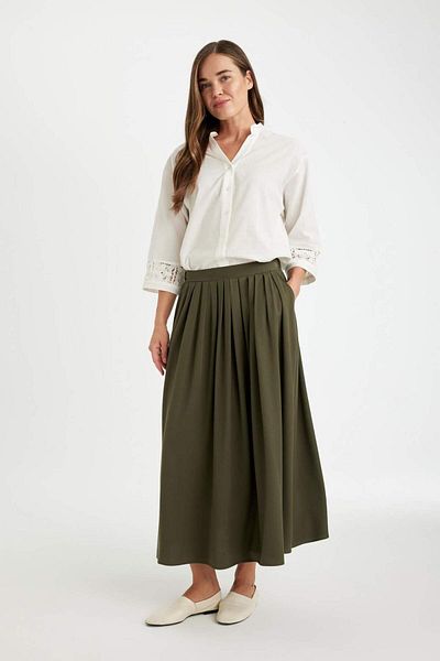 DeFacto A-Line Basic Plain Maxi Pola Belmando D7672Ax24Au