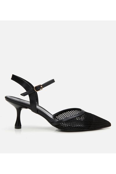 Hotiç Stiletto cu plasă pentru femei negre