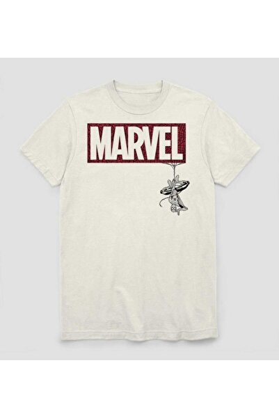 Harajuku Style Beyaz Marvel Baskılı Oversize Unisex Rahat Kalıp