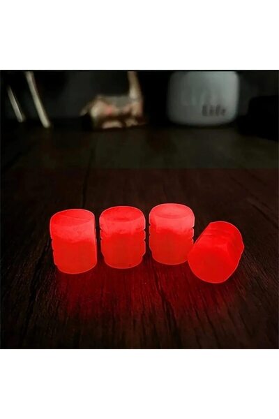 Choice 4 قطع من أغطية الصمام المضيئة باللون الأحمر للسيارات الكهربائية والدرا...