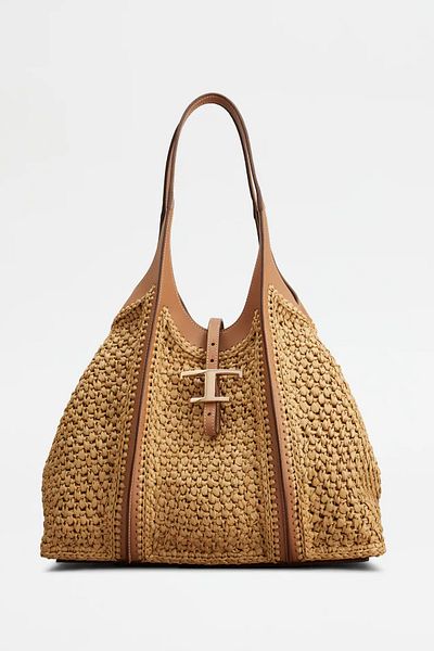 BD fold yarn Комплект за плетене на кожени чанти Tods, кафяв цвят, без конец