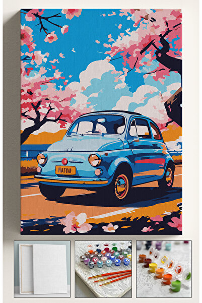 Corvo Sayılarla Boyama Seti Numaralı Tuval Fırça Boya Dahil Kasnaklı Set 40x5...