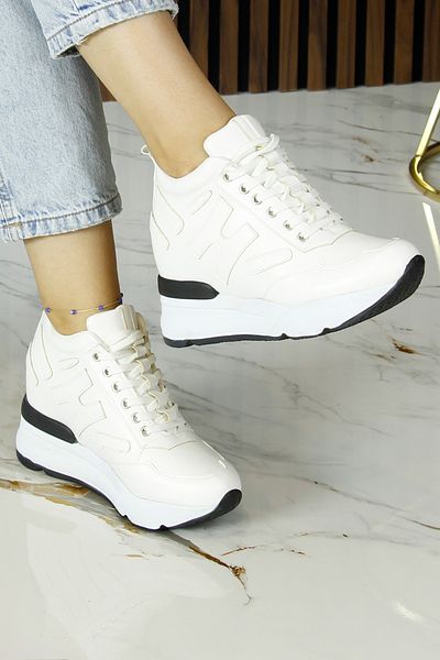 Erkan Saçmacı Maria White Hidden Wedge Pantofi Casual