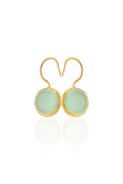 Design by Kadir Kadir Jewellery 22 Ayar Altın Kaplama Kadın Taşlı Küpe -El İş...