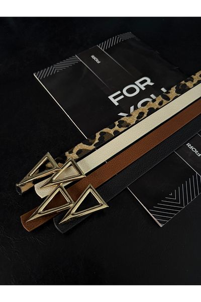 Fiori حزام بنطلون نسائي أساسي بإبزيم مثلث، حزام معطف، حزام فستان
