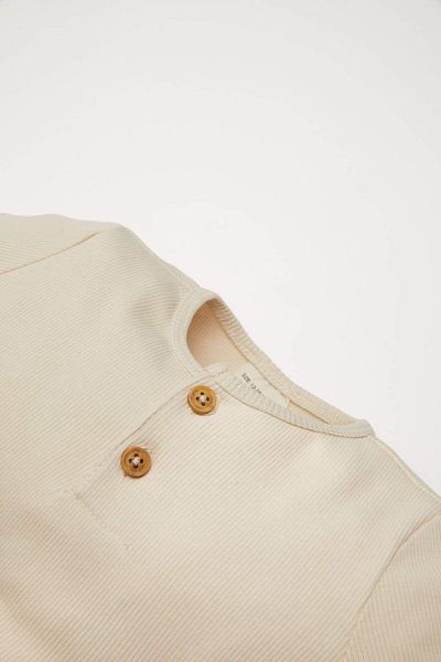DeFacto Baby Junge Neugeborenes geripptes Leibchen Kurzarm Overall D8328A5NS
