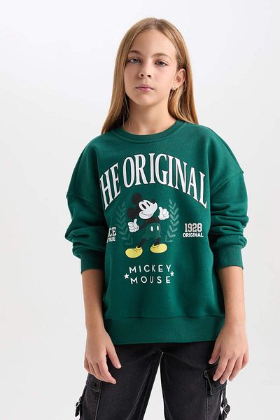 DeFacto Hanorac pentru fete Disney Mickey & Minnie, supradimensionat, cu gâtul turn, cu blană moale