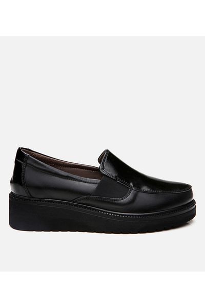 Hotiç Women's Leather Black Loafer