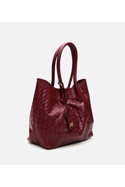 Hotiç Genuine Leather Claret Red Women's Bag