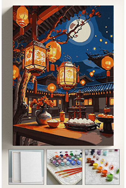 Corvo Sayılarla Boyama Çerçeveli Hobi Seti Numaralı Tuval Fırça Boya Dahil Ka...