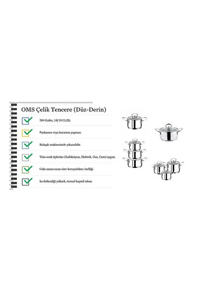 OMS PASLANMAZ Oms Mini Deep Pot 16x8cm 152.2008-16-mdt Q