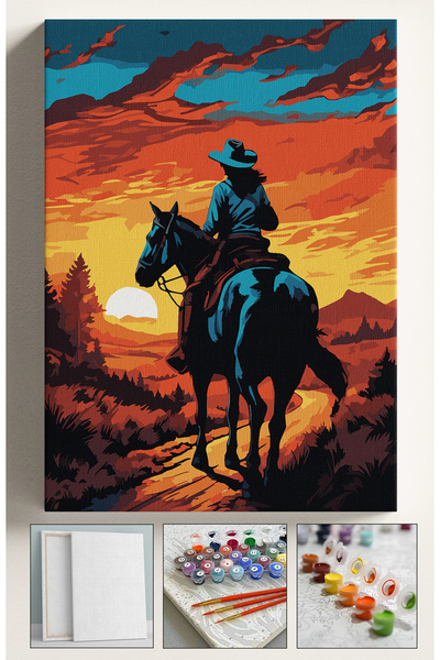 Corvo Sayılarla Boyama Çerçeveli Hobi Seti Numaralı Tuval Fırça Boya Kasnaklı...