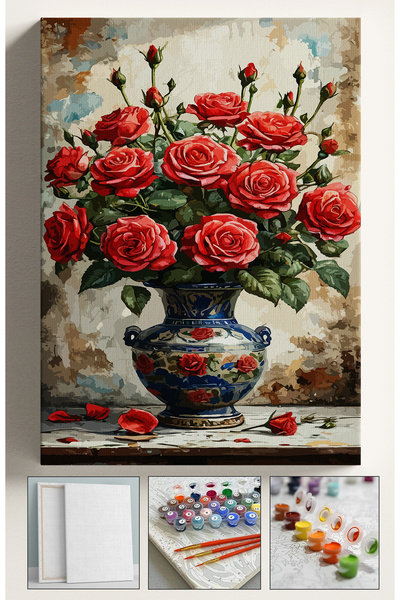 Corvo Sayılarla Boyama Çerçeveli Hobi Seti Numaralı Tuval Fırça Boya Kasnaklı...