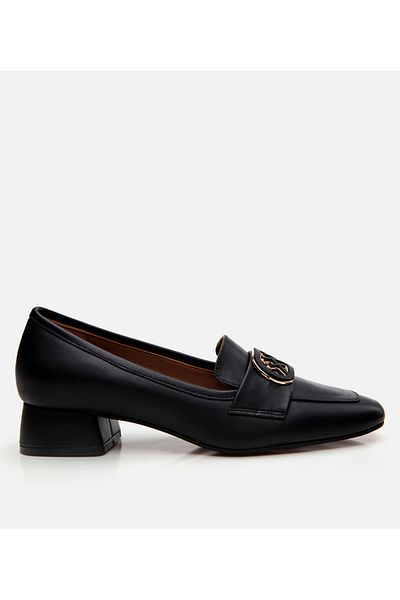 Hotiç Women's Leather Black Loafer
