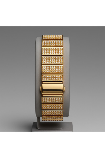 Gold Power Luxury Women's Wristwatch - Stone Detailed, Arabic Numeral and Calendar