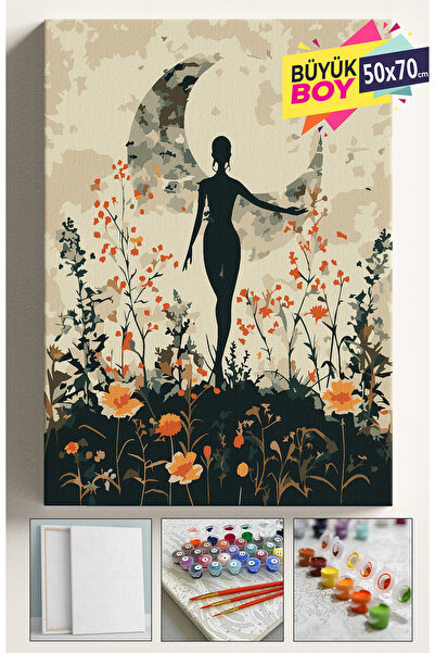 Corvo Sayılarla Boyama Seti Numaralı Tuval Fırça Boya Dahil Kasnaklı Set 50x7...