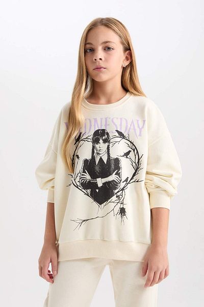 DeFacto Hanorac pentru fete Wednesday oversize cu decolteu lat D6064A824WN