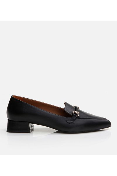 Hotiç Mocasini negru din piele de dama