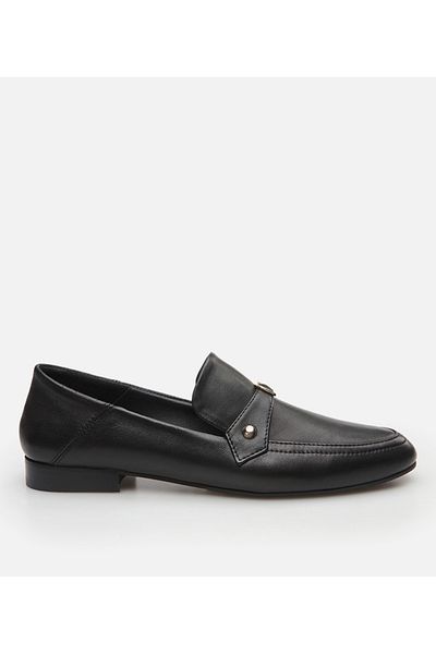 Hotiç Mocasini negru din piele de dama