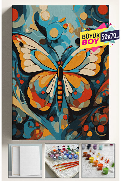 Corvo Sayılarla Boyama Seti Numaralı Tuval Fırça Boya Dahil Kasnaklı Set 50x7...