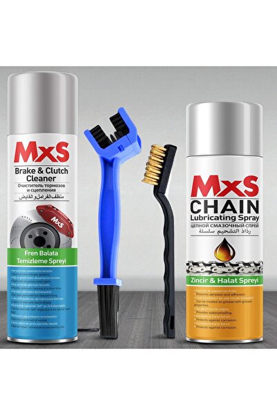 MxS Motosiklet Zincir Temizleme ve Yağlama Bakım Set–Balata Temizleyici+Zinci...