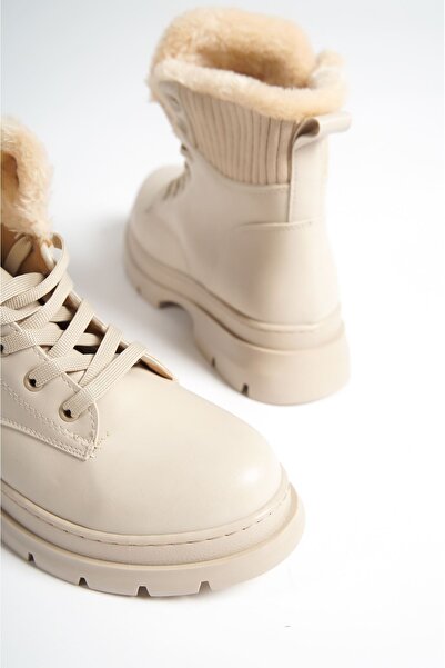 sefayol Γυναικείες μπότες Pascal Beige Matte Leather