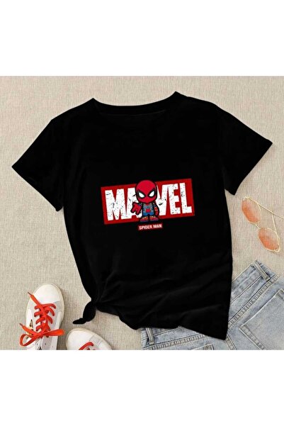 Harajuku Style Μαύρο μοντέρνο σχέδιο Marvel με στάμπα, υπερμεγέθης, unisex, ά...