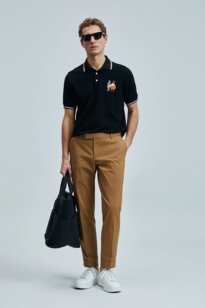 Lufian Pantaloni chino pentru bărbați Luta Smart Comfort Fit Camel Hair