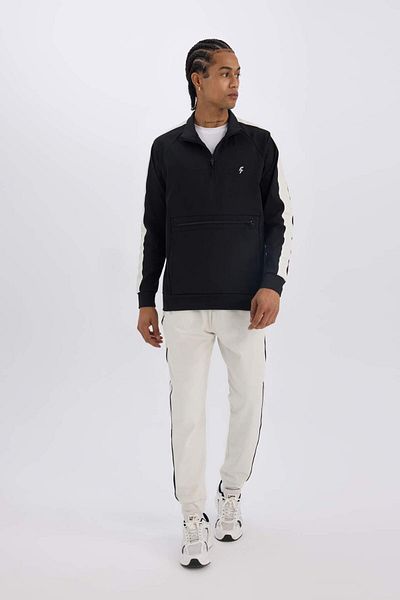 DeFacto Defactofit - Stand Collar Zippered Skuba Diving Fabric Pocket Sports Sweatshirt X9124Az24Au