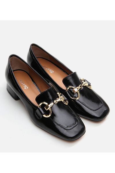 Hotiç Black Mary Jane - Pantofi de damă cu toc gros din piele naturală