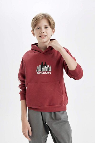 DeFacto Kapuzenpullover mit Känguru-Aufdruck für Jungen – C9797a824wn