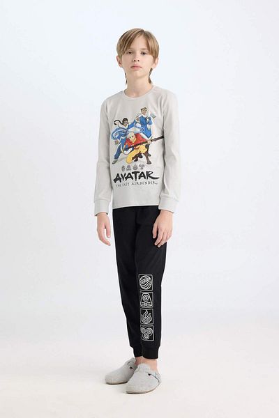 DeFacto طقم بيجامات للأولاد Avatar the Last Airbender بأكمام طويلة وجزء سفلي طويل D3625A824WN
